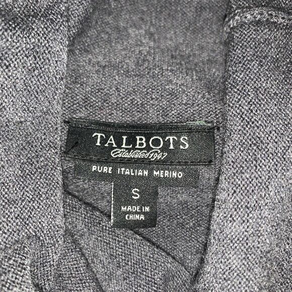 Talbots Sweater Dress Gray Italian Merino Wool Turtleneck Small Long Sleeve - Picture 6 of 7